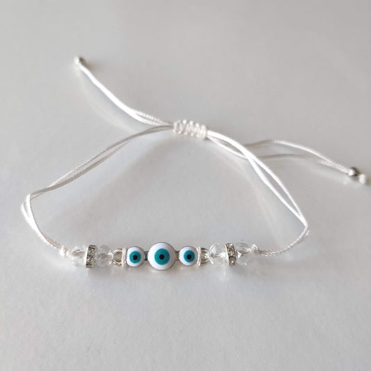 Evil Eye Protection Bracelet - White - Rivendell Shop