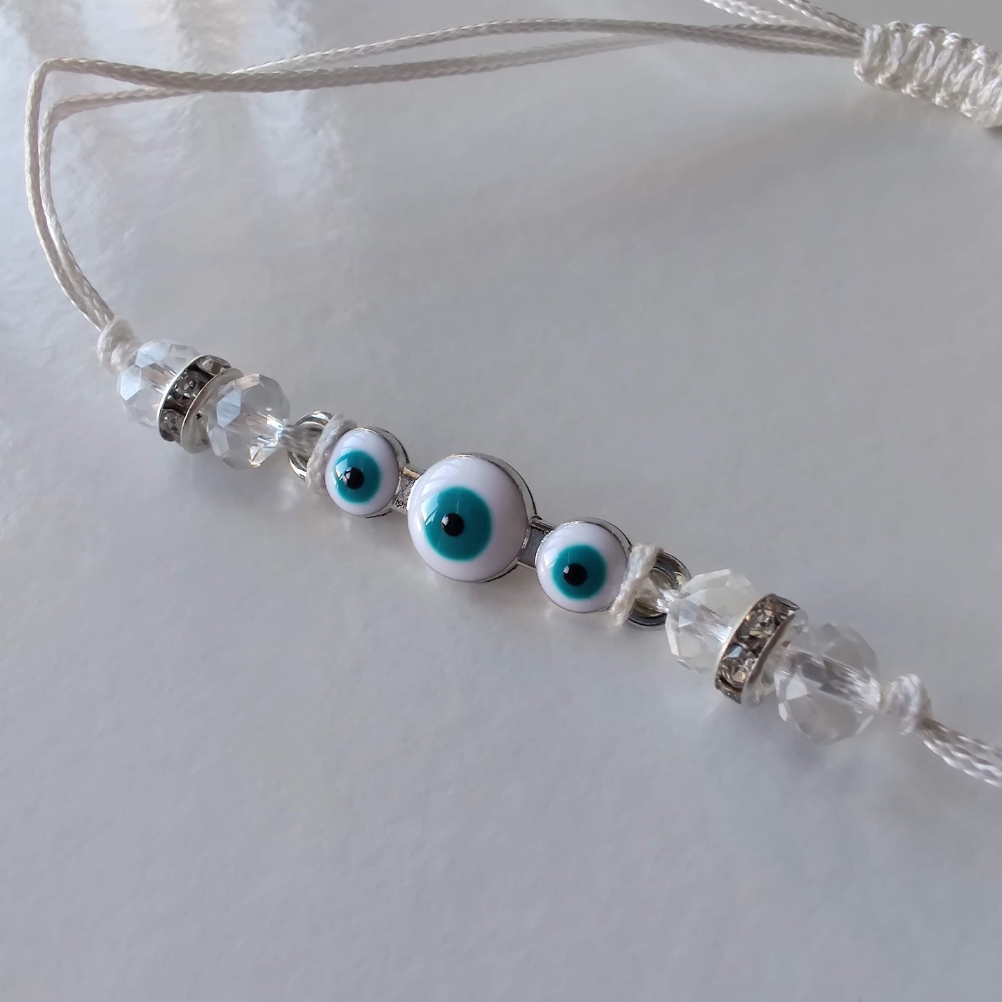 Evil Eye Protection Bracelet - White - Rivendell Shop