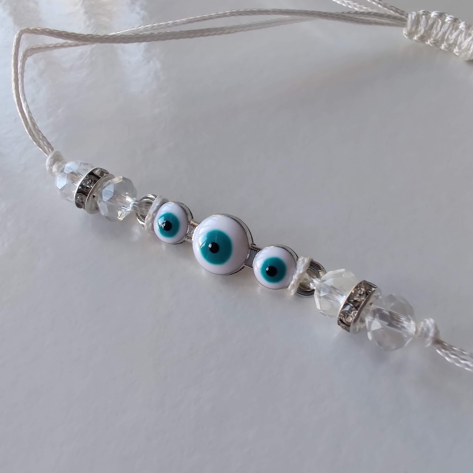 Evil Eye Protection Bracelet - White - Rivendell Shop