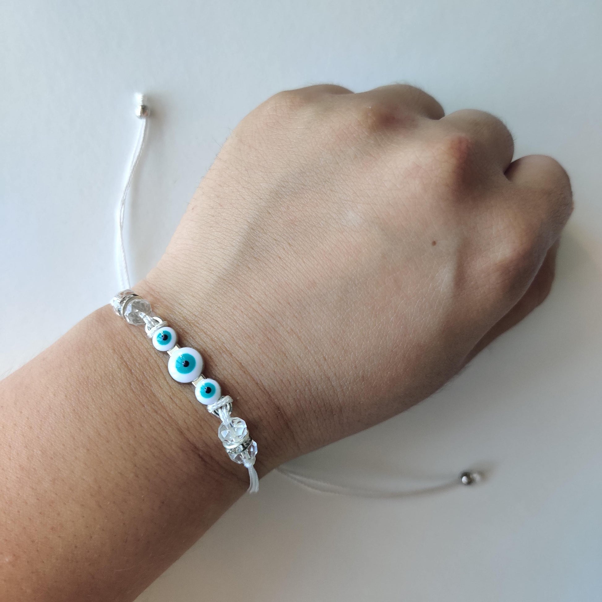Evil Eye Protection Bracelet - White - Rivendell Shop