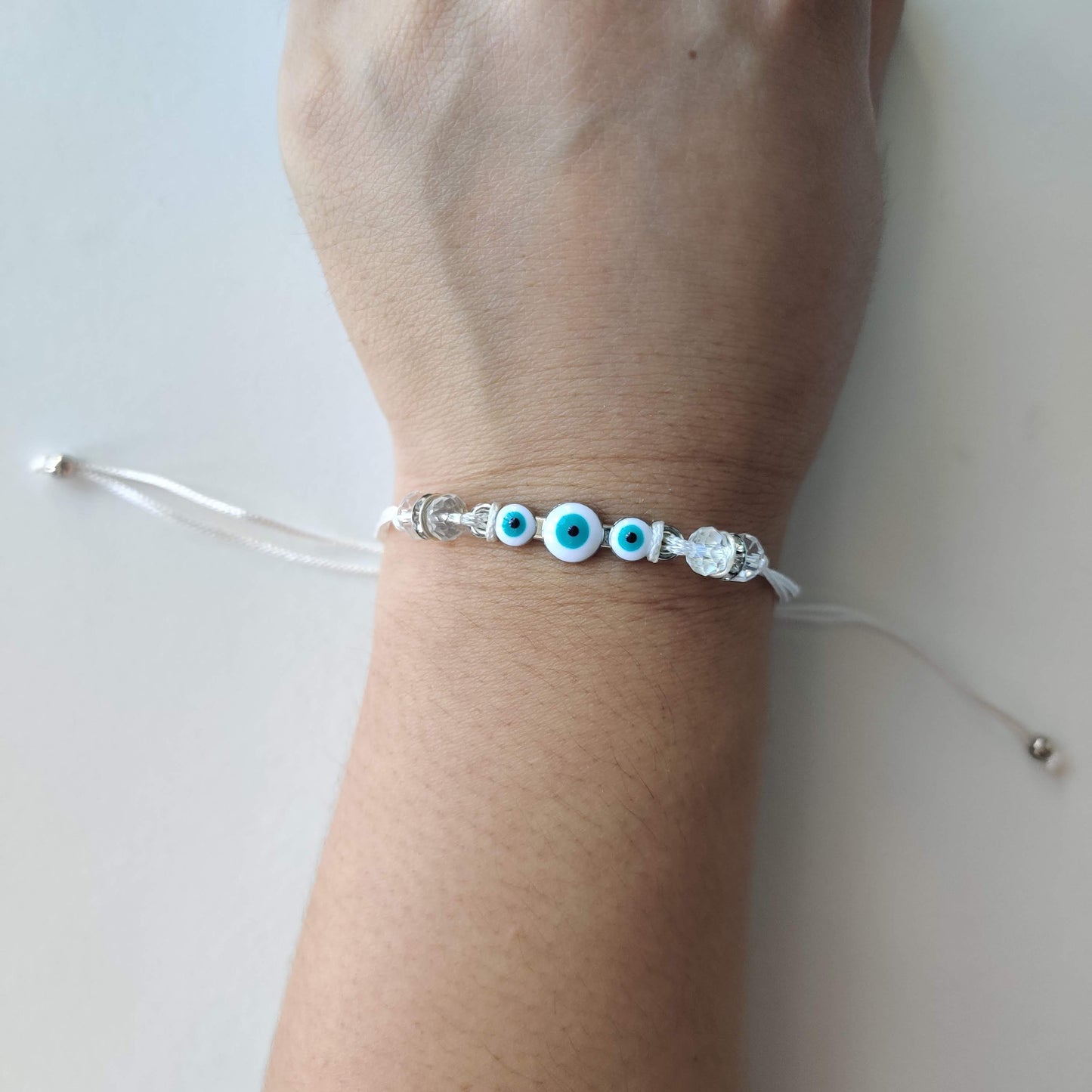 Evil Eye Protection Bracelet - White - Rivendell Shop