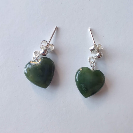 Heart Greenstone Earrings - Rivendell Shop