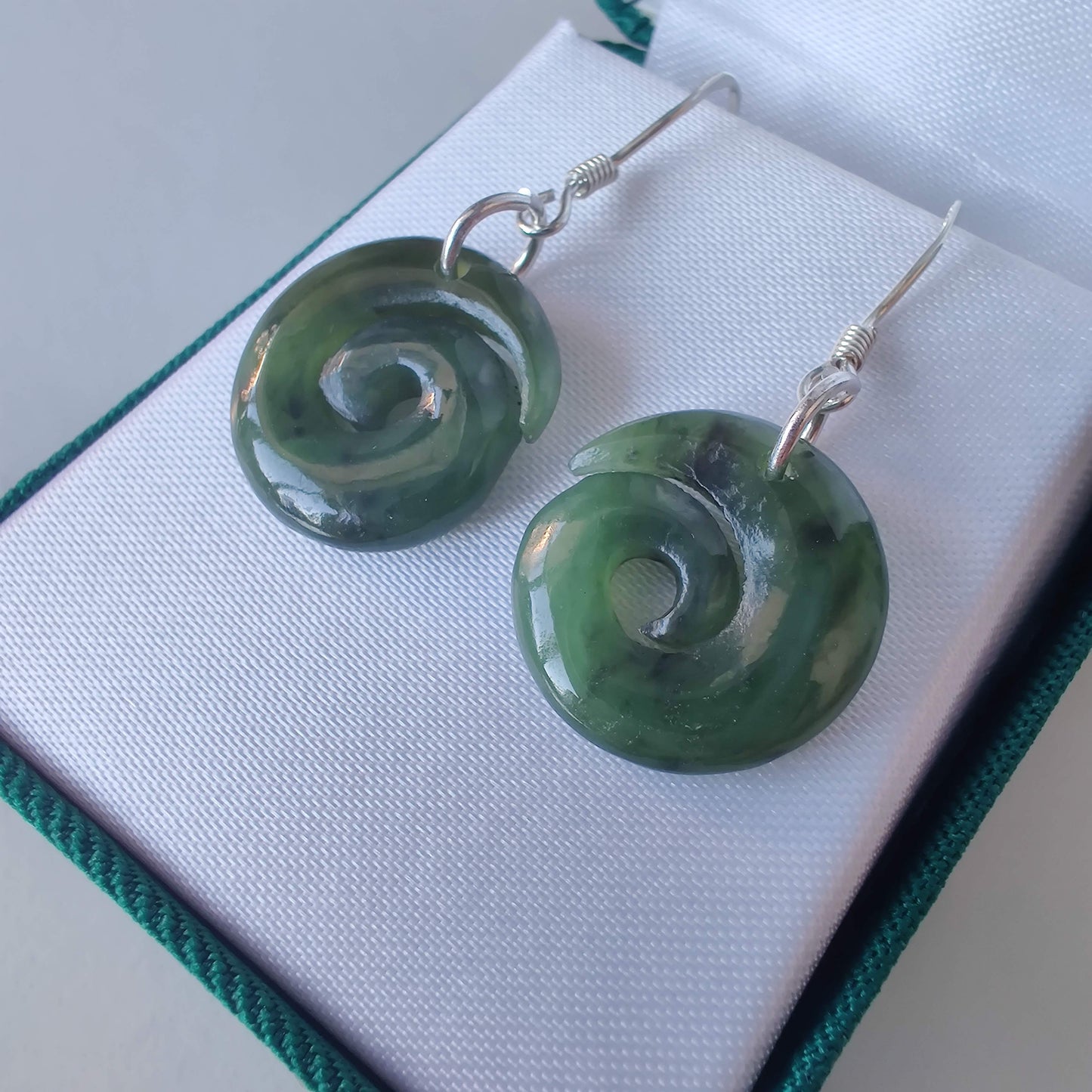 Koru Greenstone Earrings - Rivendell Shop