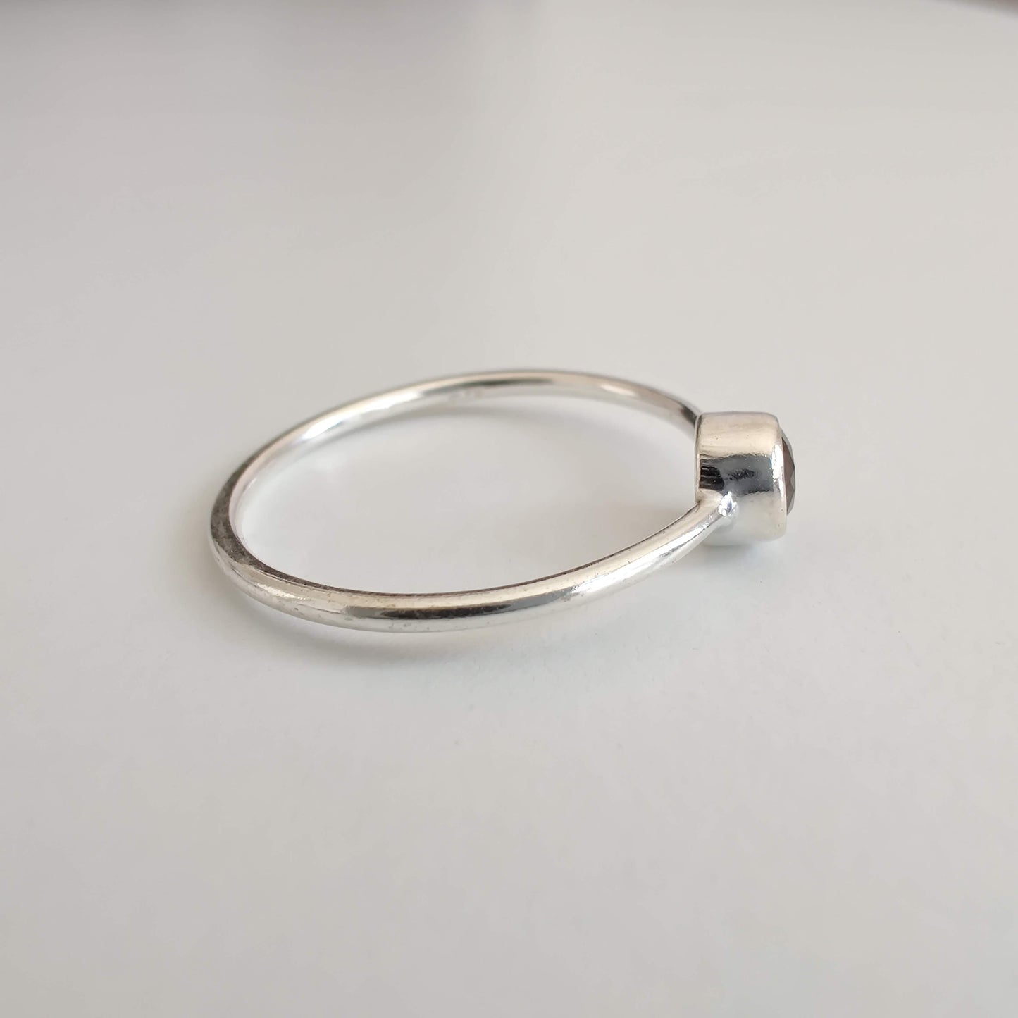 Smoky Quartz Delicate 925 Sterling Silver Ring - Rivendell Shop