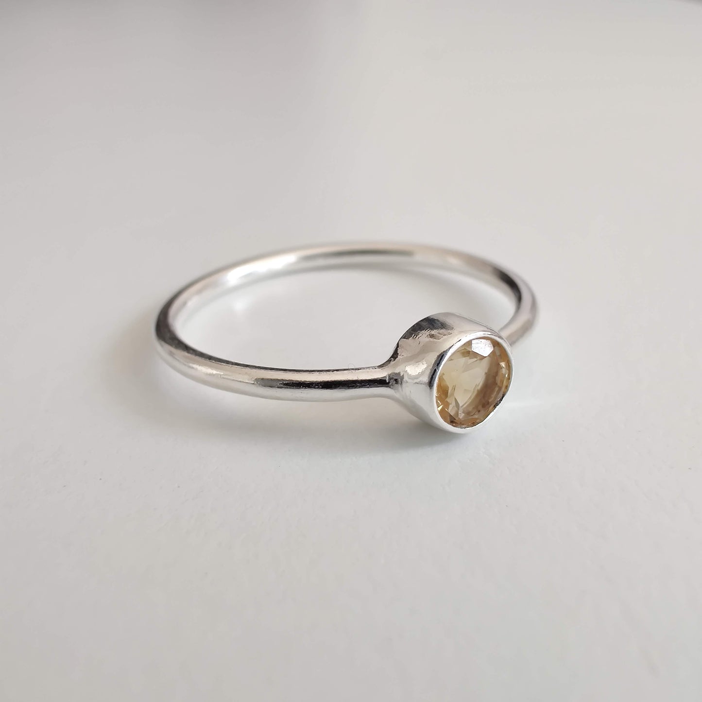 Citrine Delicate 925 Sterling Silver Ring - Rivendell Shop