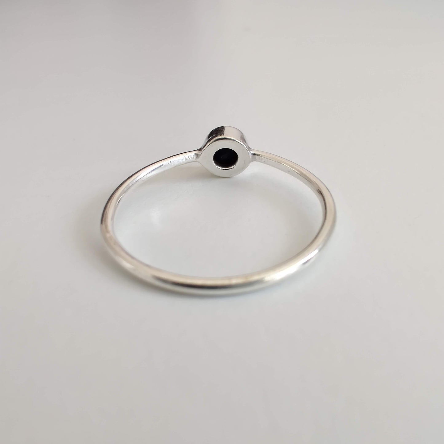 Black Onyx Delicate 925 Sterling Silver Ring - Rivendell Shop
