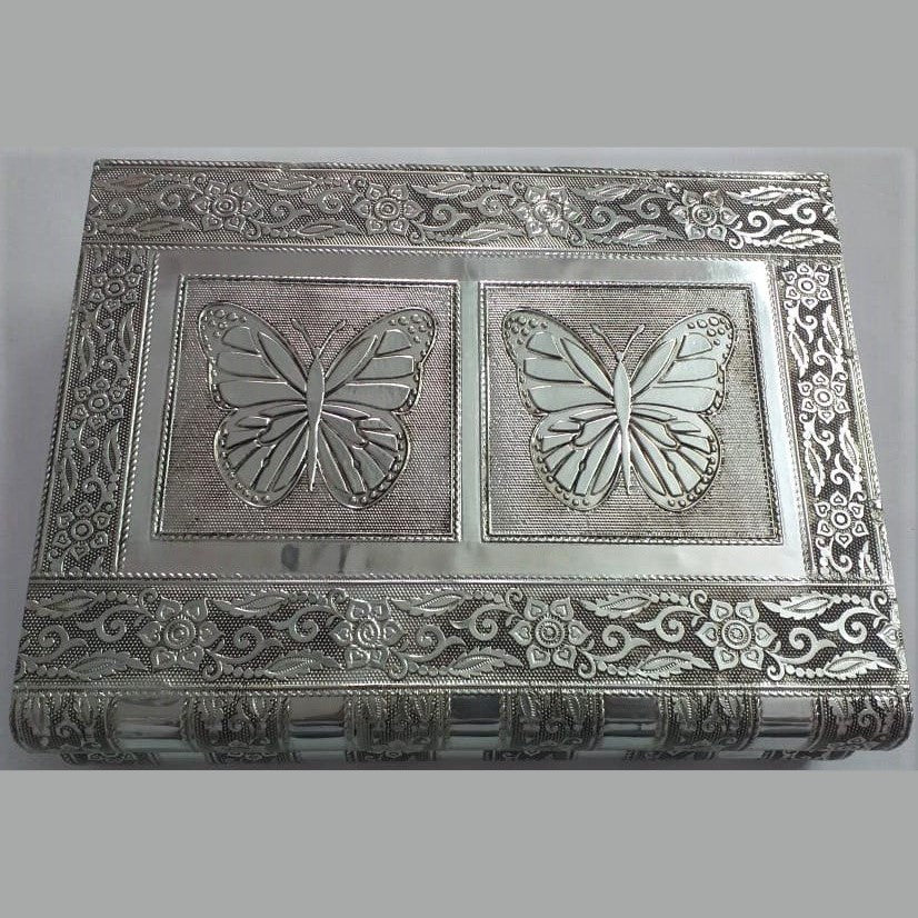 Butterflies Silver Jewellery Box - Rivendell Shop