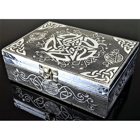Celtic Pentagram Silver Jewellery Box - Rivendell Shop
