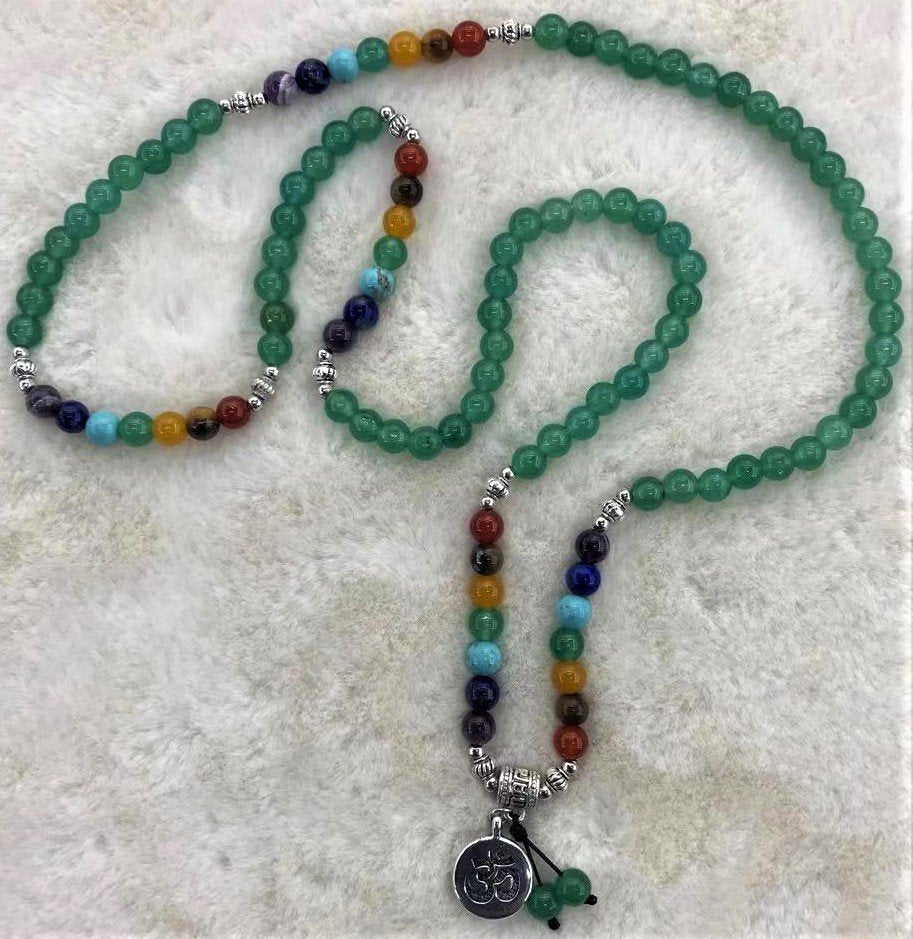 Green aventurine mala beads - Rivendell Shop