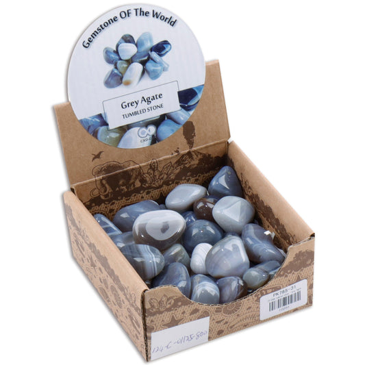 Grey Agate Tumbled Crystal - Rivendell Shop