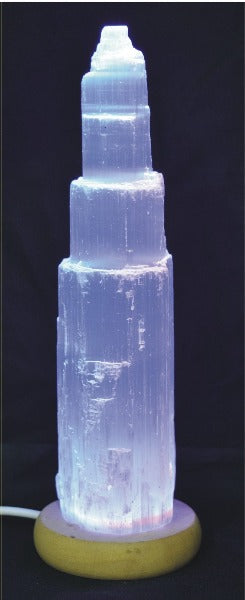 Large 25cm Selenite Lamp with mood change - Rivendell Shop