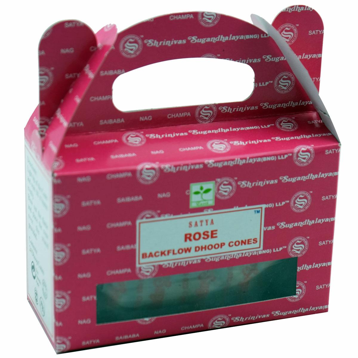 Satya Rose Backflow Incense Cones - Rivendell Shop