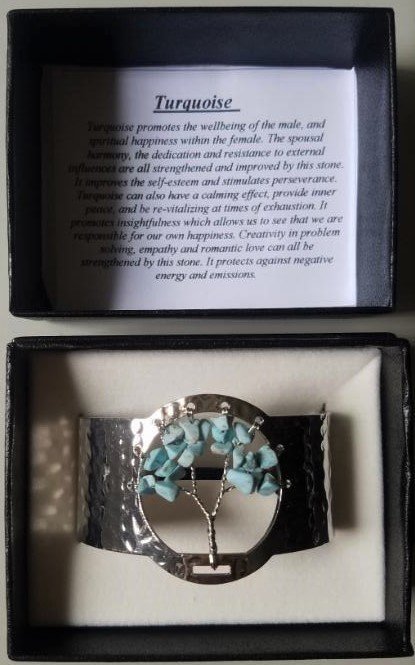 Turquoise Tree of Life Silver Plated Bracelet - Rivendell Shop