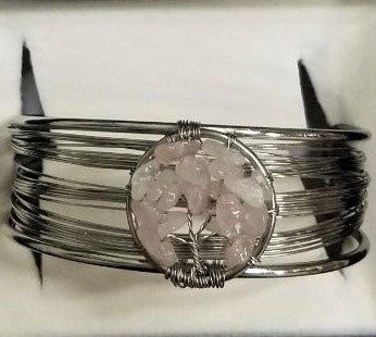 Rose Quartz Tree of Life Bracelet - Rivendell Shop