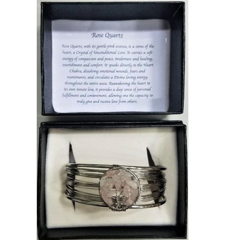 Rose Quartz Tree of Life Bracelet - Rivendell Shop