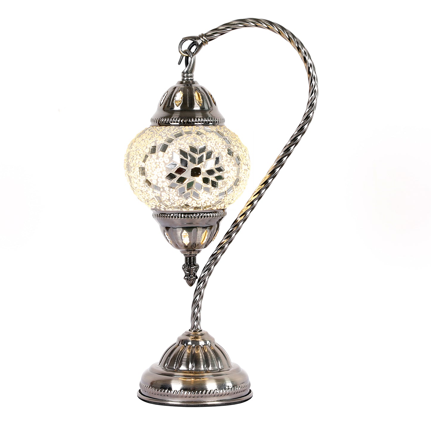 Light Gold Swan Neck Turkish Mosaic Lamp - Rivendell Shop