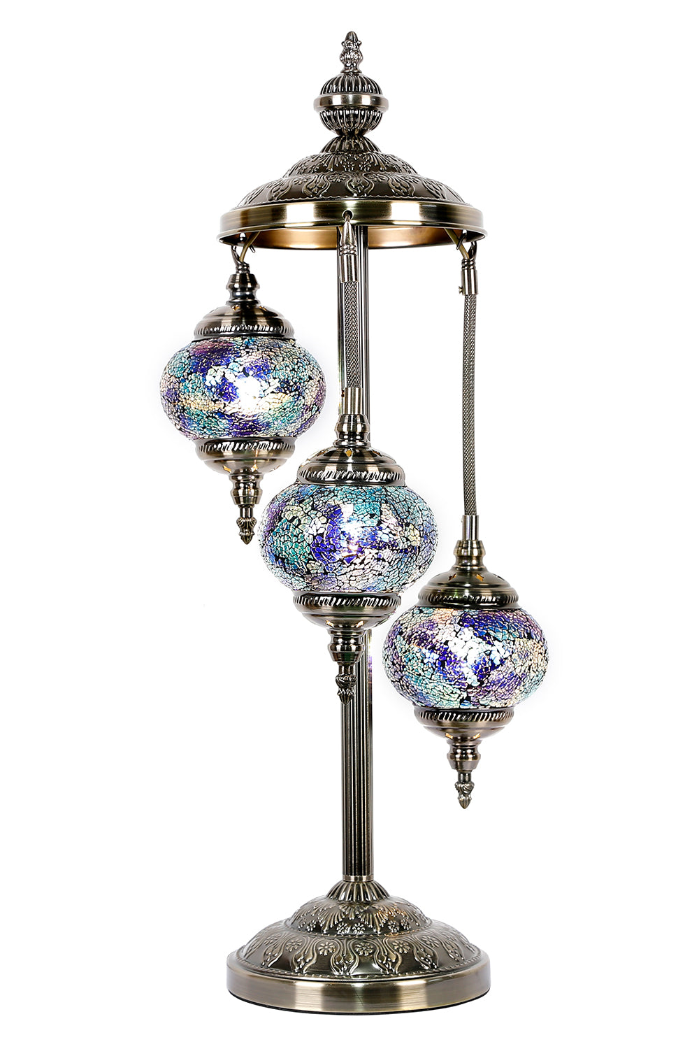 Turkish Mosaic Lamp Multi-Coloured 3 Tier - Rivendell Shop