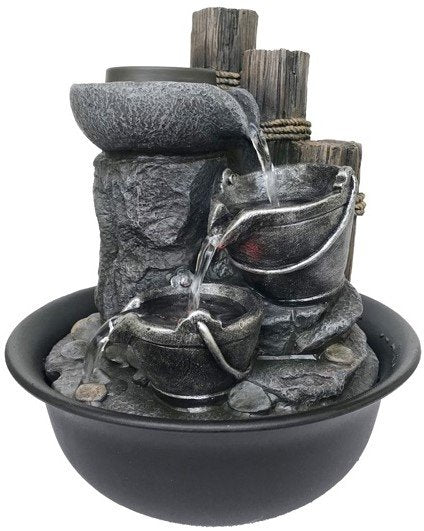 Barrels and Buckets Water Feature - Rivendell Shop