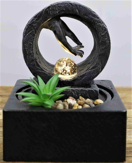 Water Feature Meditative Hand White Light and Ball - Rivendell Shop