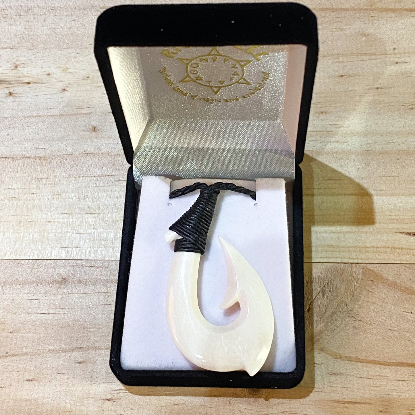 Handcarved Bone Fish Hook Pendant - Hei Matau - Rivendell Shop