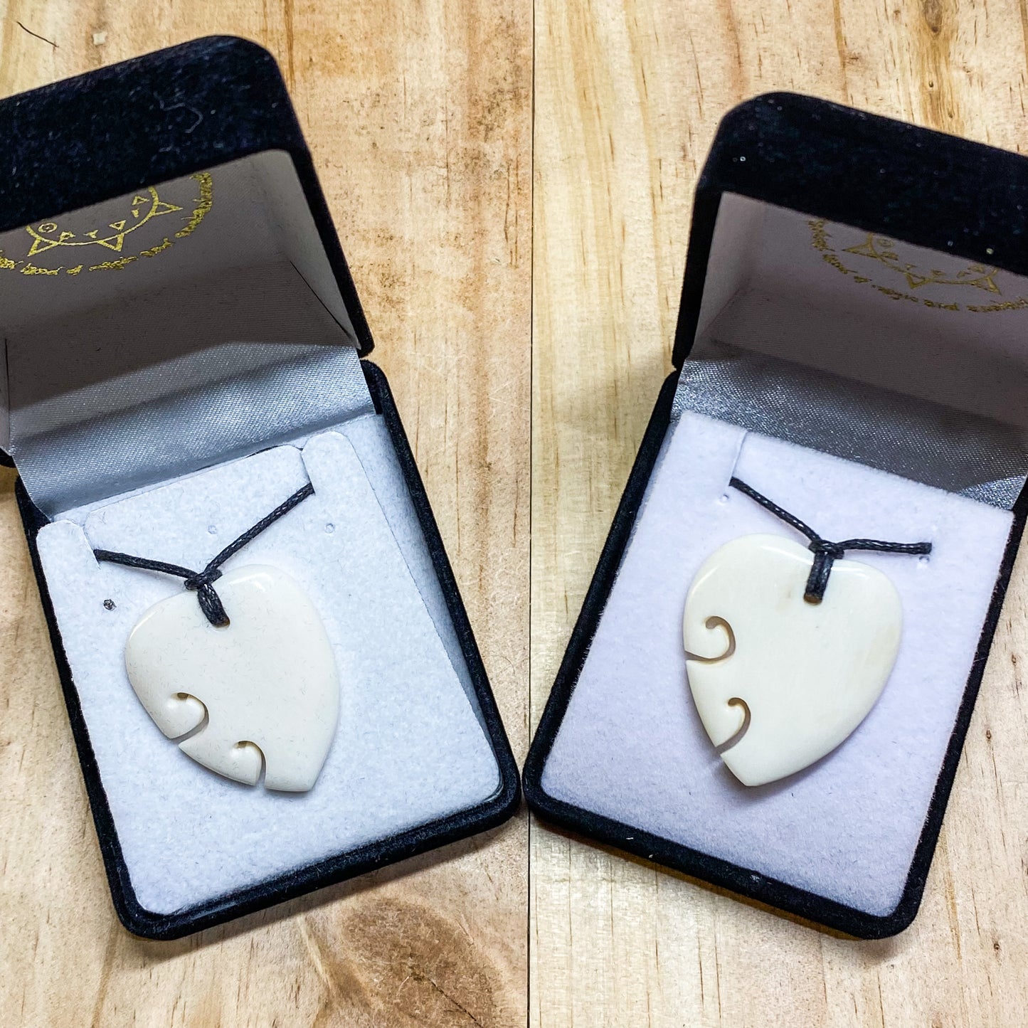 Handcarved Bone Heart w Koru Pendant - Rivendell Shop