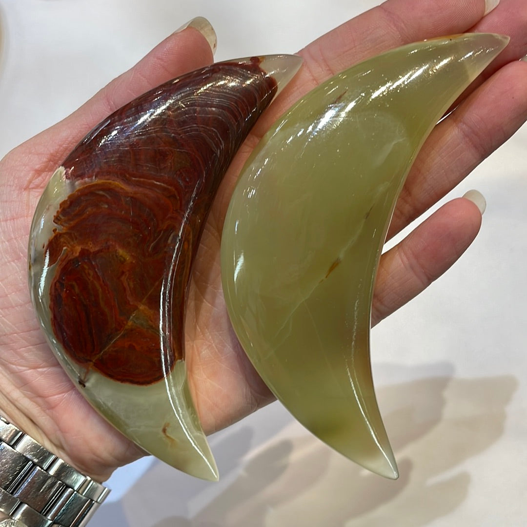 Banded calcite moons - small - Rivendell Shop