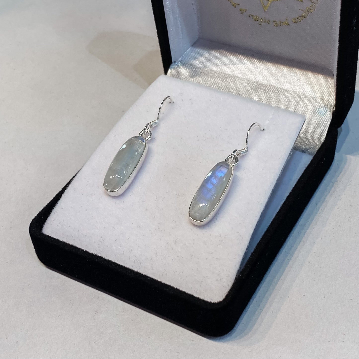 Moonstone Earrings - Long Oval - Rivendell Shop