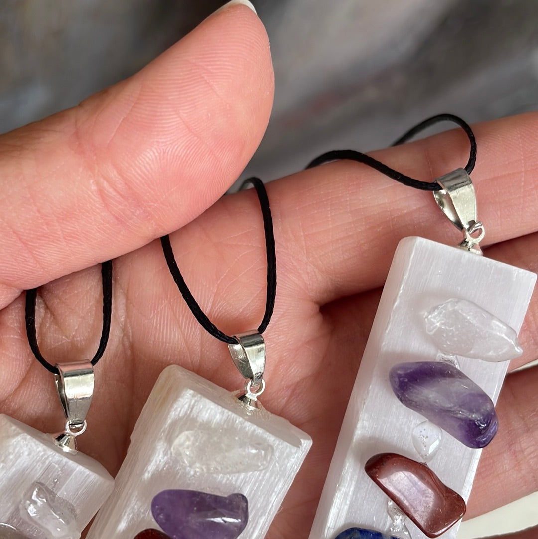 Selenite chraka pendant - Rivendell Shop