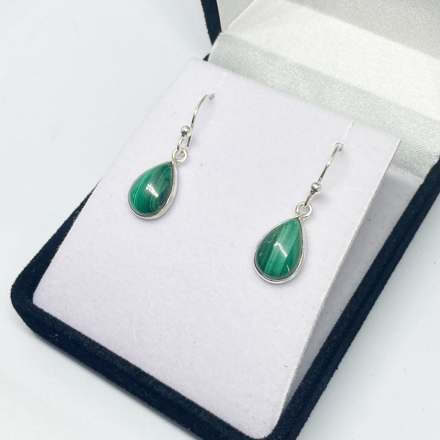 Malachite Drop Earrings - Teardrop - Rivendell Shop