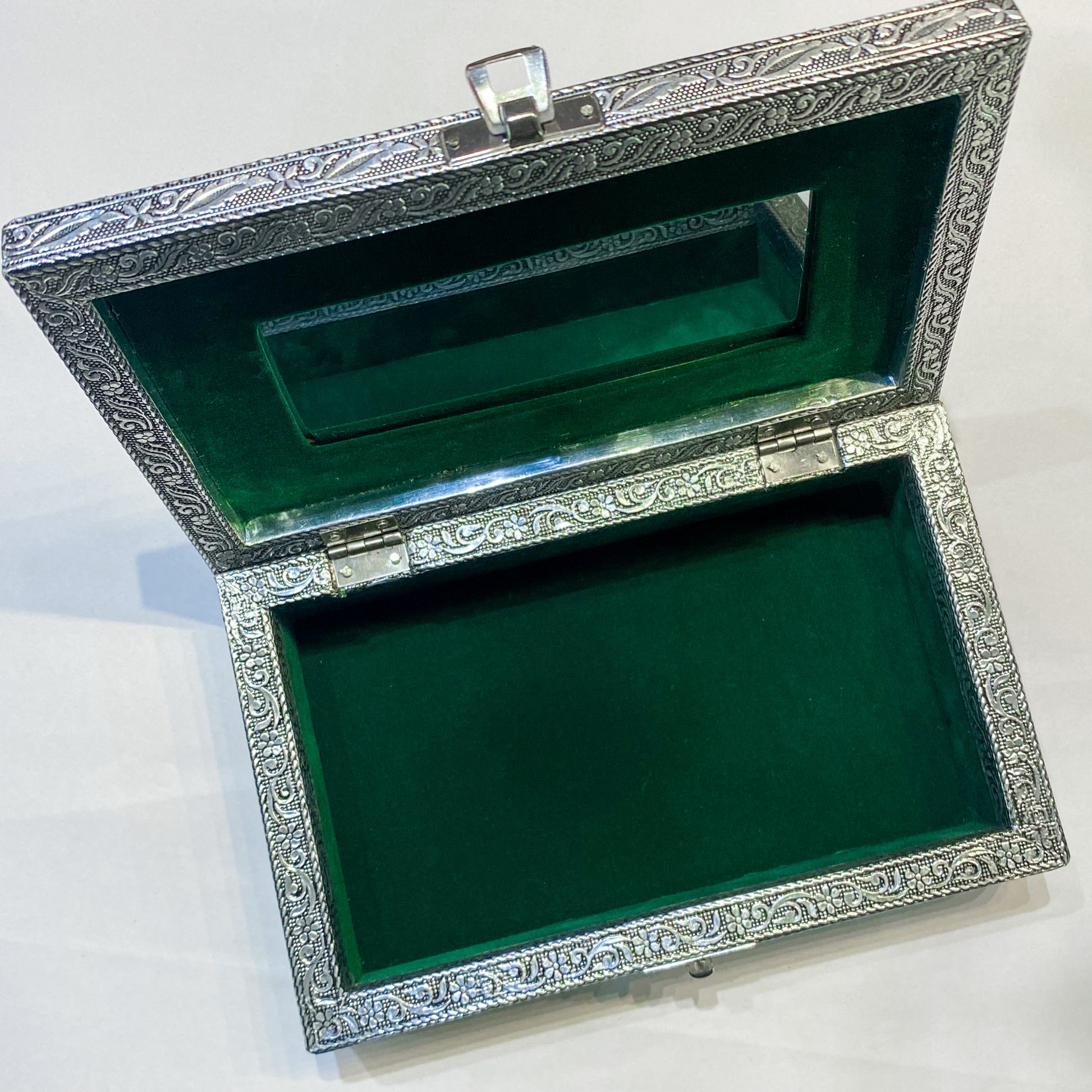 Tree of Life Green Fabric Jewellery Box - Rivendell Shop