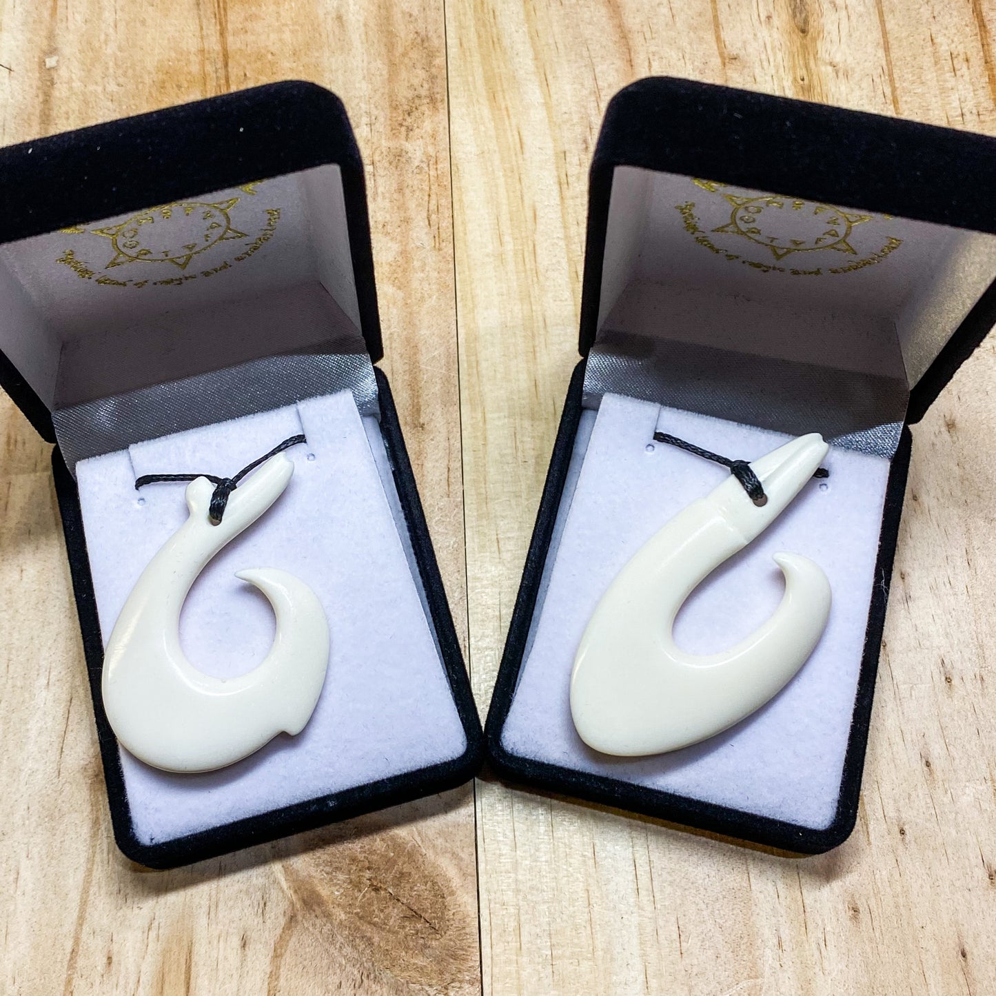 Handcarved Bone Fish Hook Pendant - Hei Matau - Rivendell Shop