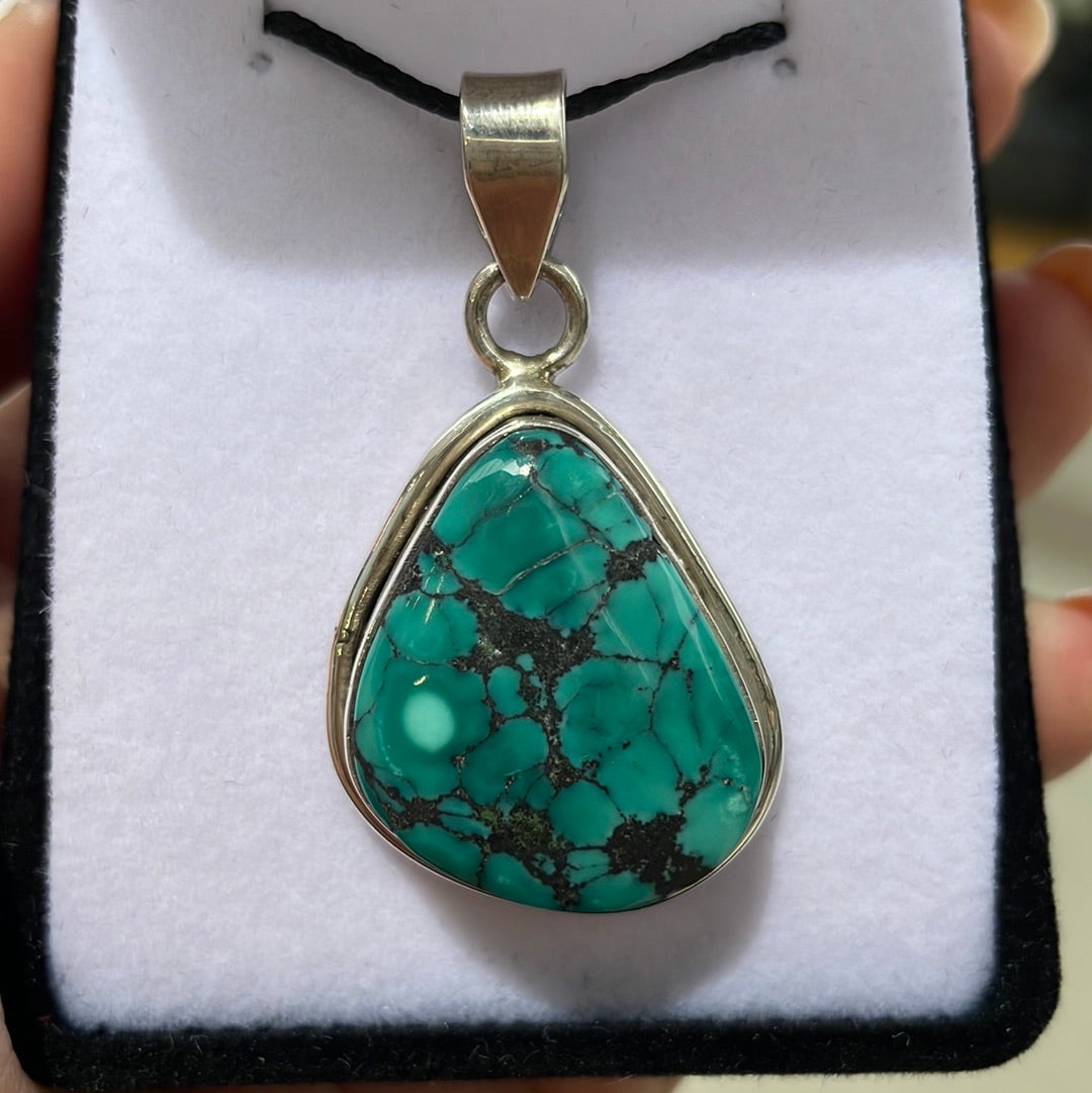 Sterling silver turquoise pendant - Rivendell Shop