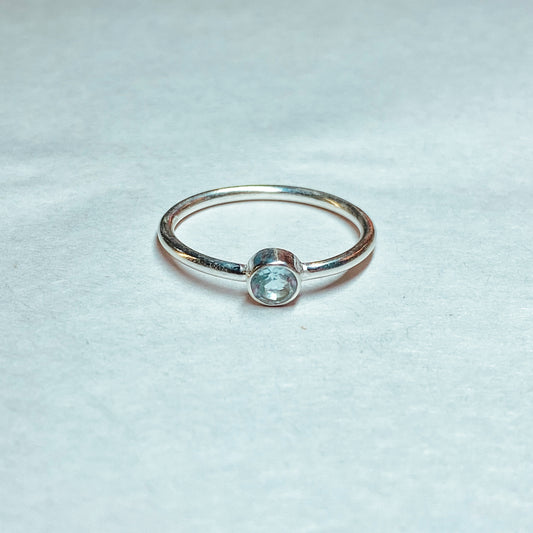 Blue Topaz Delicate 925 Sterling Silver Ring - Rivendell Shop