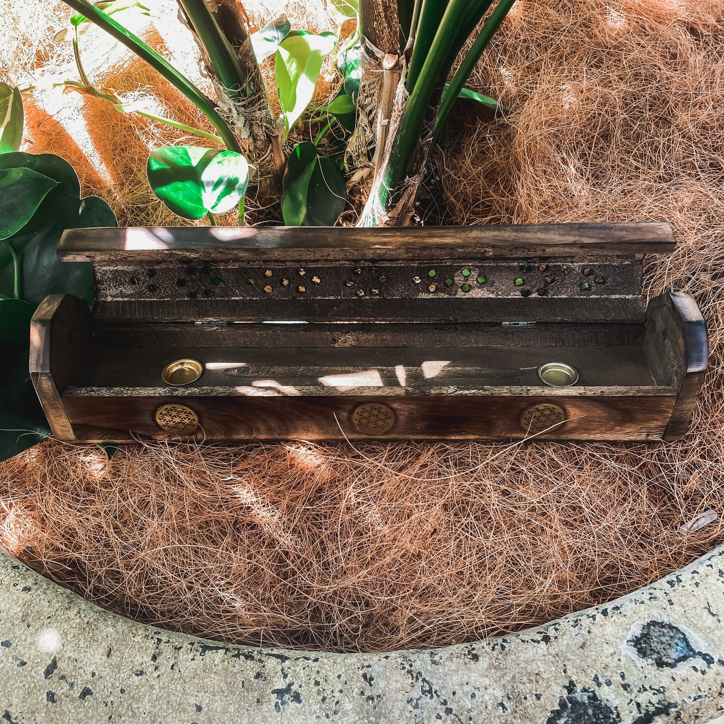 Wooden Incense Holder - Flower of Life - Rivendell Shop