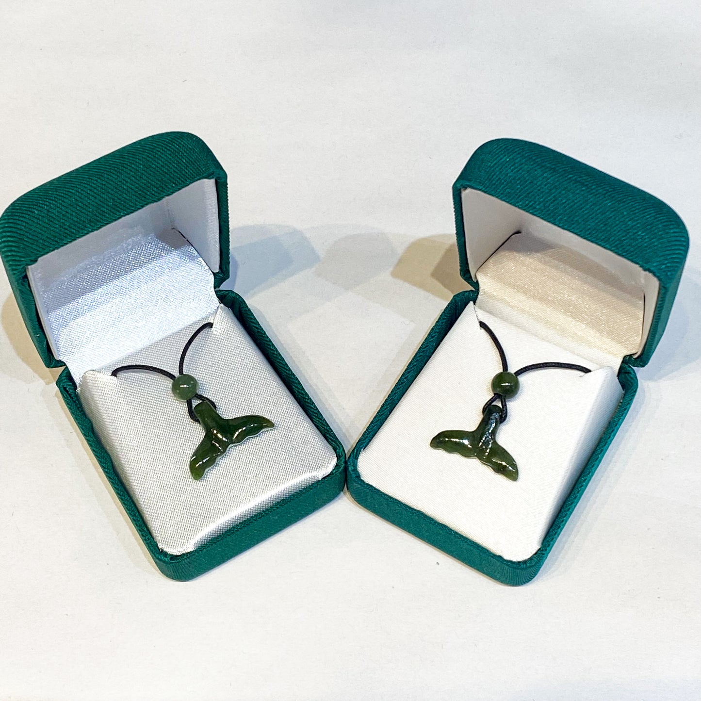 Greenstone Whale Tail Pendant - 14x20mm - Rivendell Shop