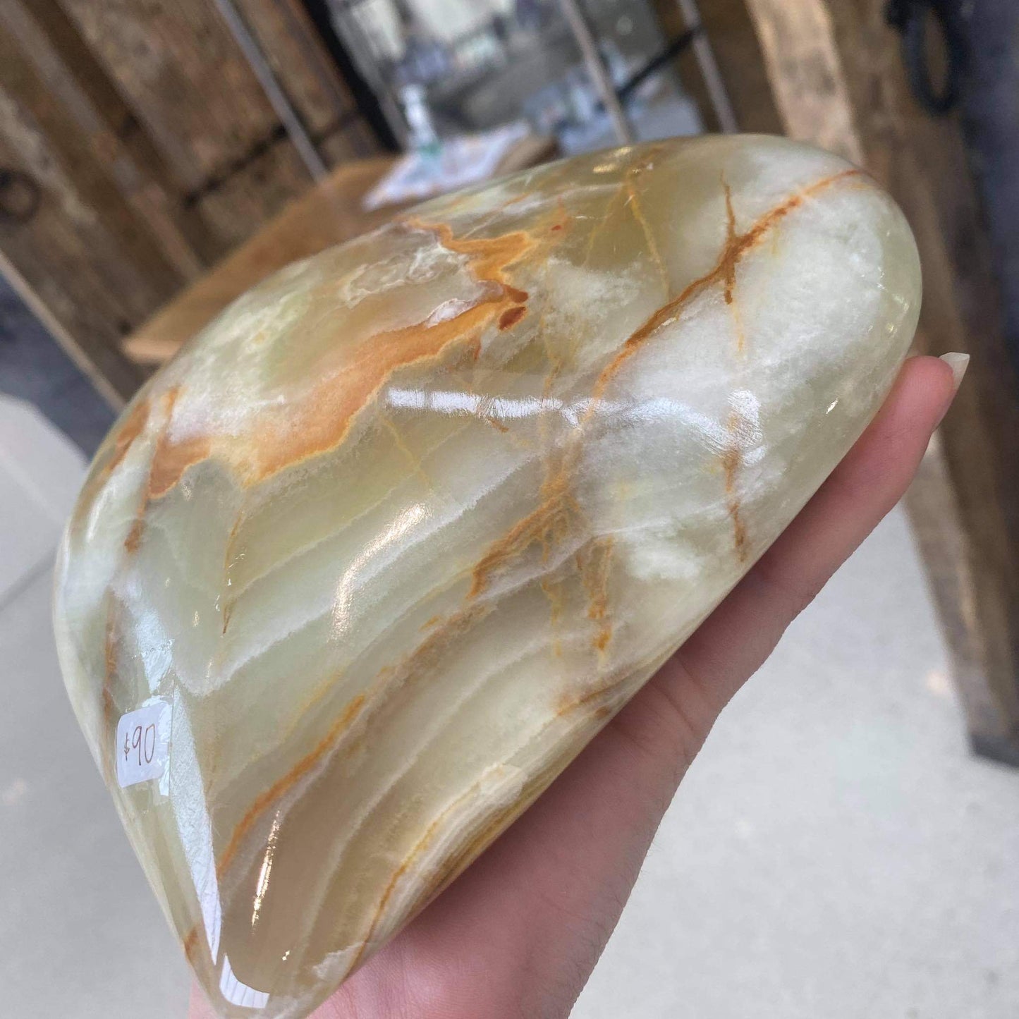 Calcite Heart (large) - Rivendell Shop