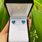 Paua Stud Earrings - Heart - Rivendell Shop