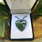 Greenstone Heart Pendant with Koru indentation - Rivendell Shop