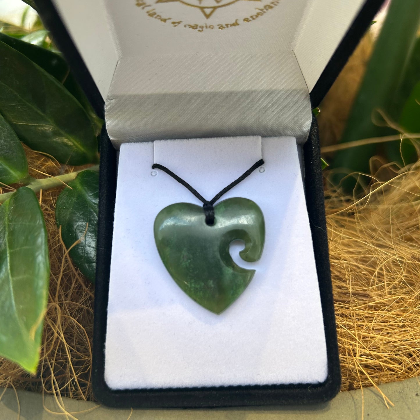Greenstone Heart Pendant with Koru indentation
