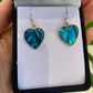 Paua Earrings - Heart - Rivendell Shop