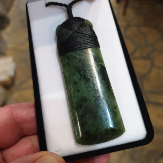 Large Greenstone Toki Pendant 75x28 mm - Rivendell Shop