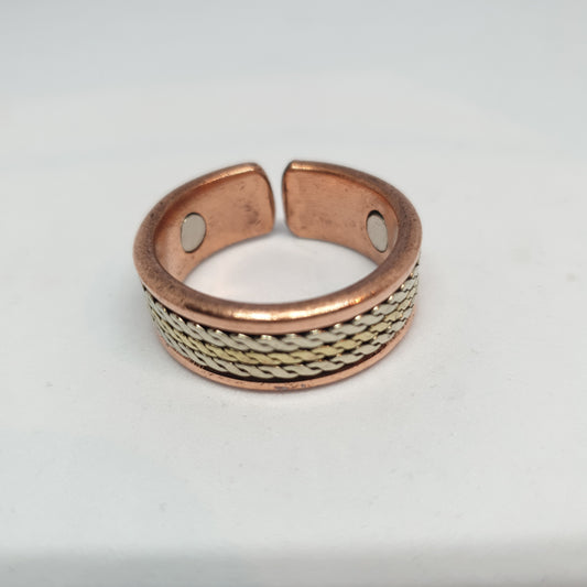 Triple Twist Copper Magnetic Ring - Rivendell Shop