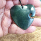 Heart Greenstone Pendant with Koru Indentation - Rivendell Shop