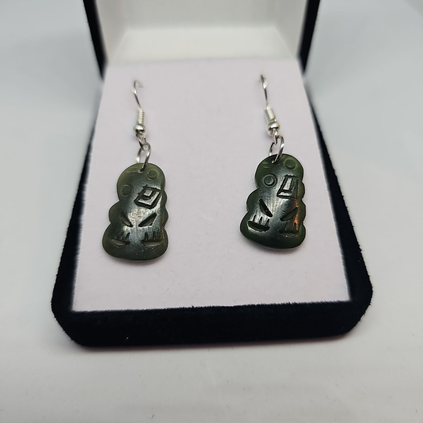 Tiki Greenstone Earrings - Rivendell Shop