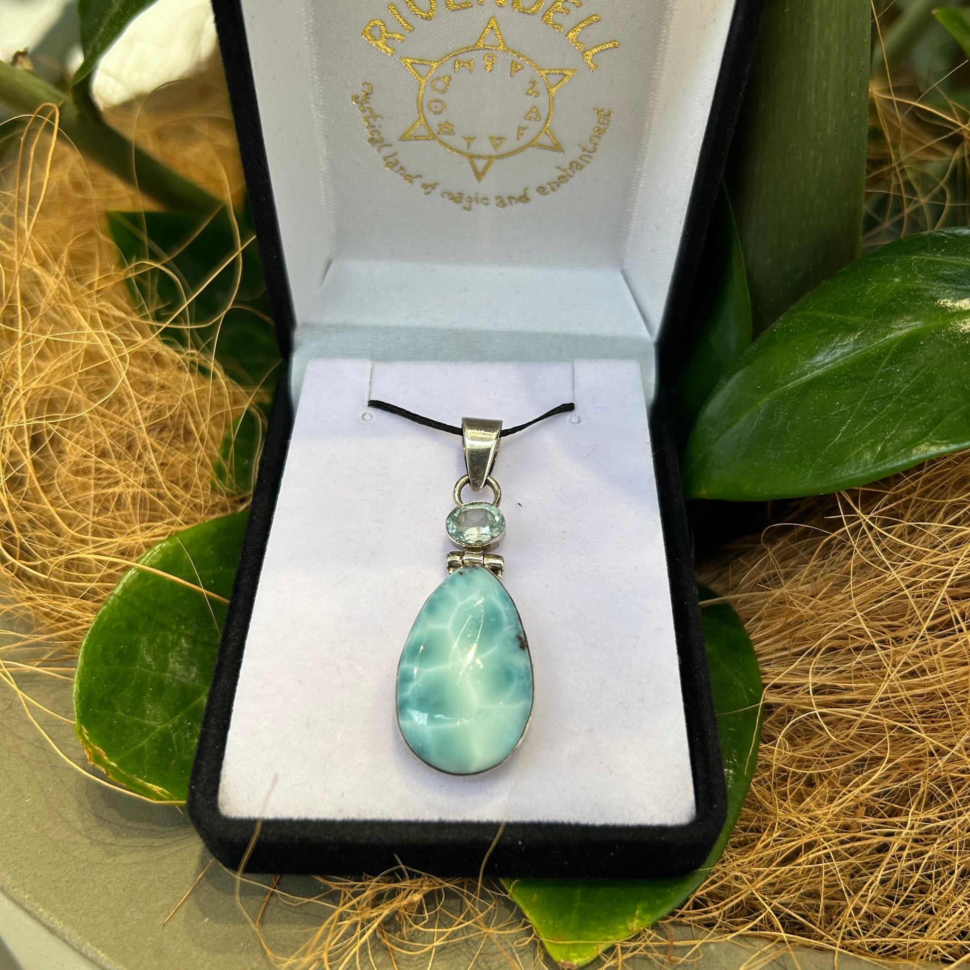 Larimar and Topaz Pendant - Rivendell Shop