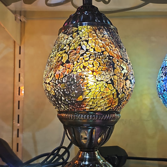 Yellow/Orange Oval Turkish Mosaic Lamp - Rivendell Shop
