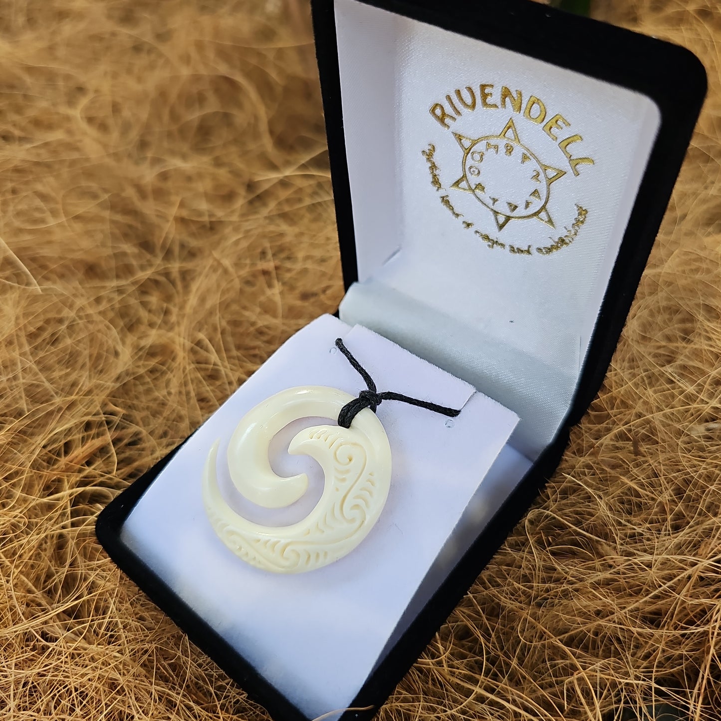 Handcarved Bone Koru Pendant - Rivendell Shop