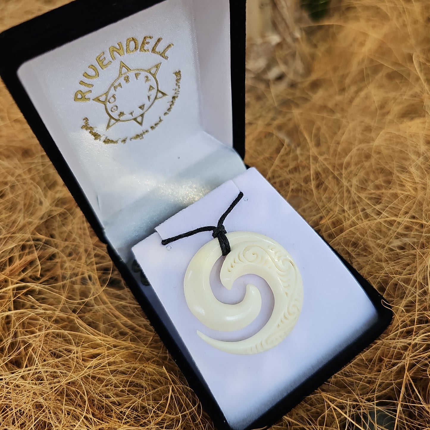 Handcarved Bone Koru Pendant - Rivendell Shop