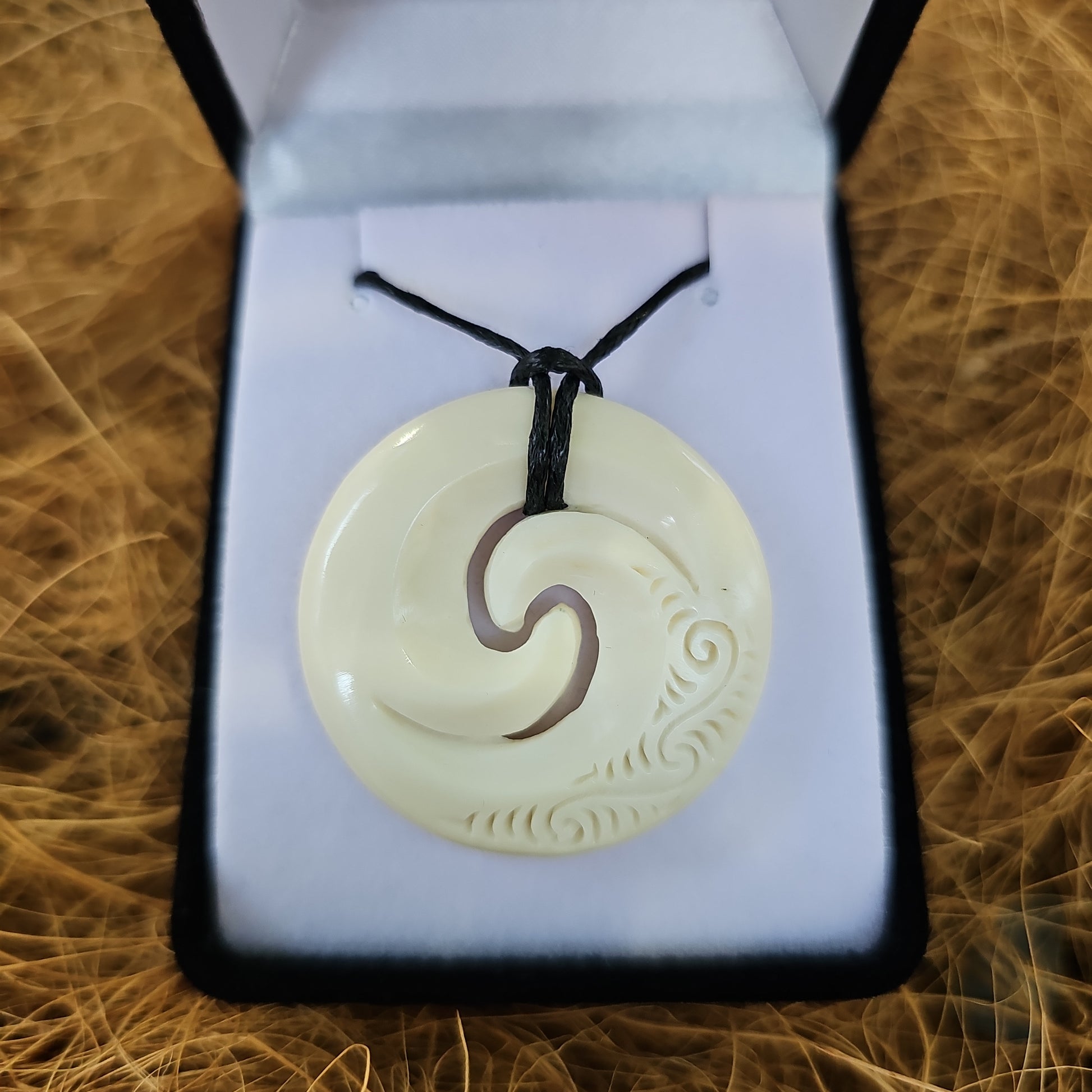 Handcarved Bone Koru Pendant - Rivendell Shop