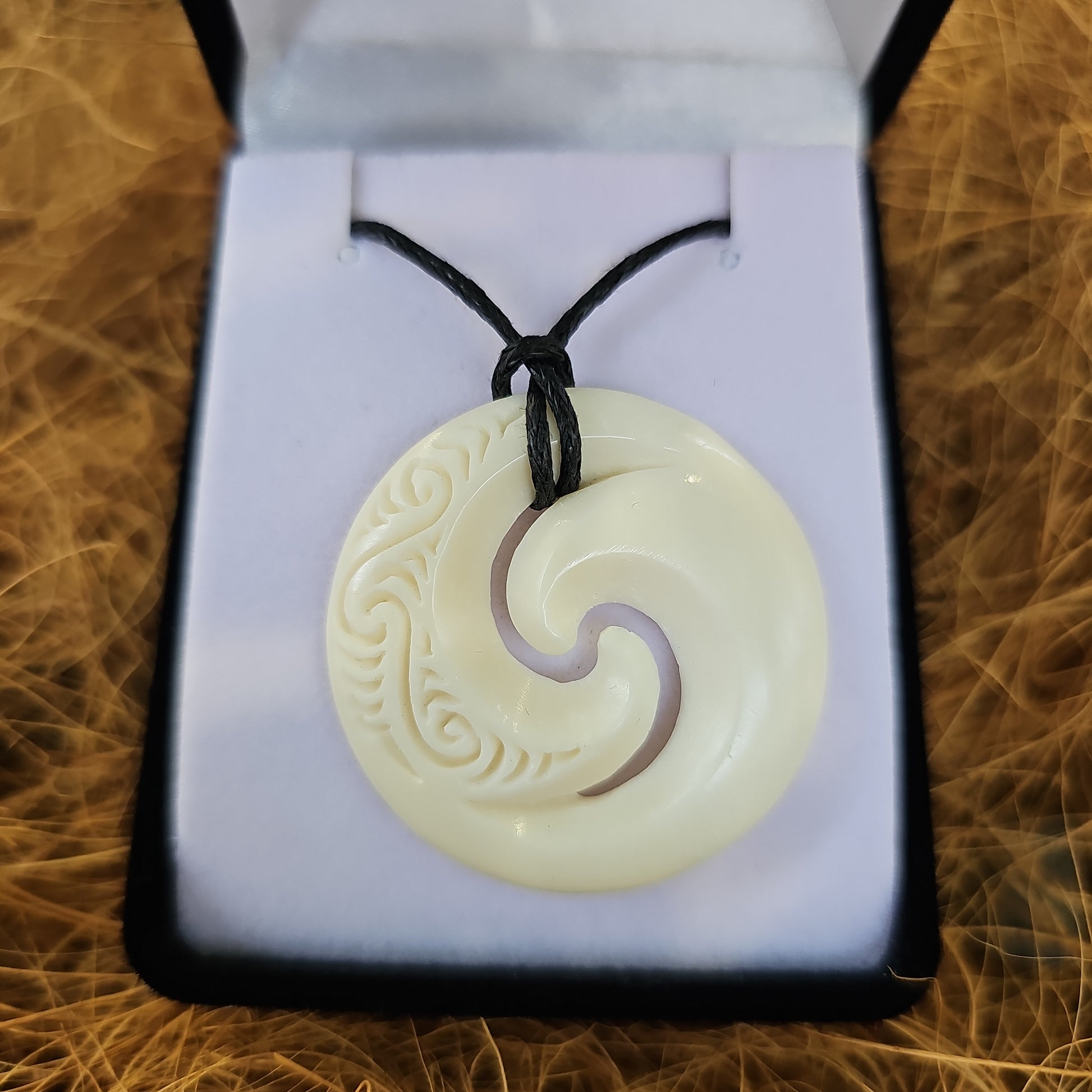 Handcarved Bone Koru Pendant - Rivendell Shop